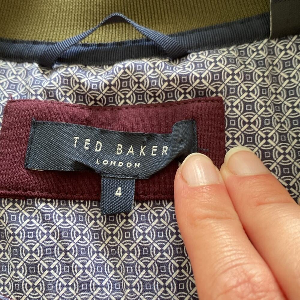 Ted Baker Bevyhil Quarter Zip Pullover Sweater Burgundy Mock Funnel Neck Sz L 4 - Picture 3 of 8